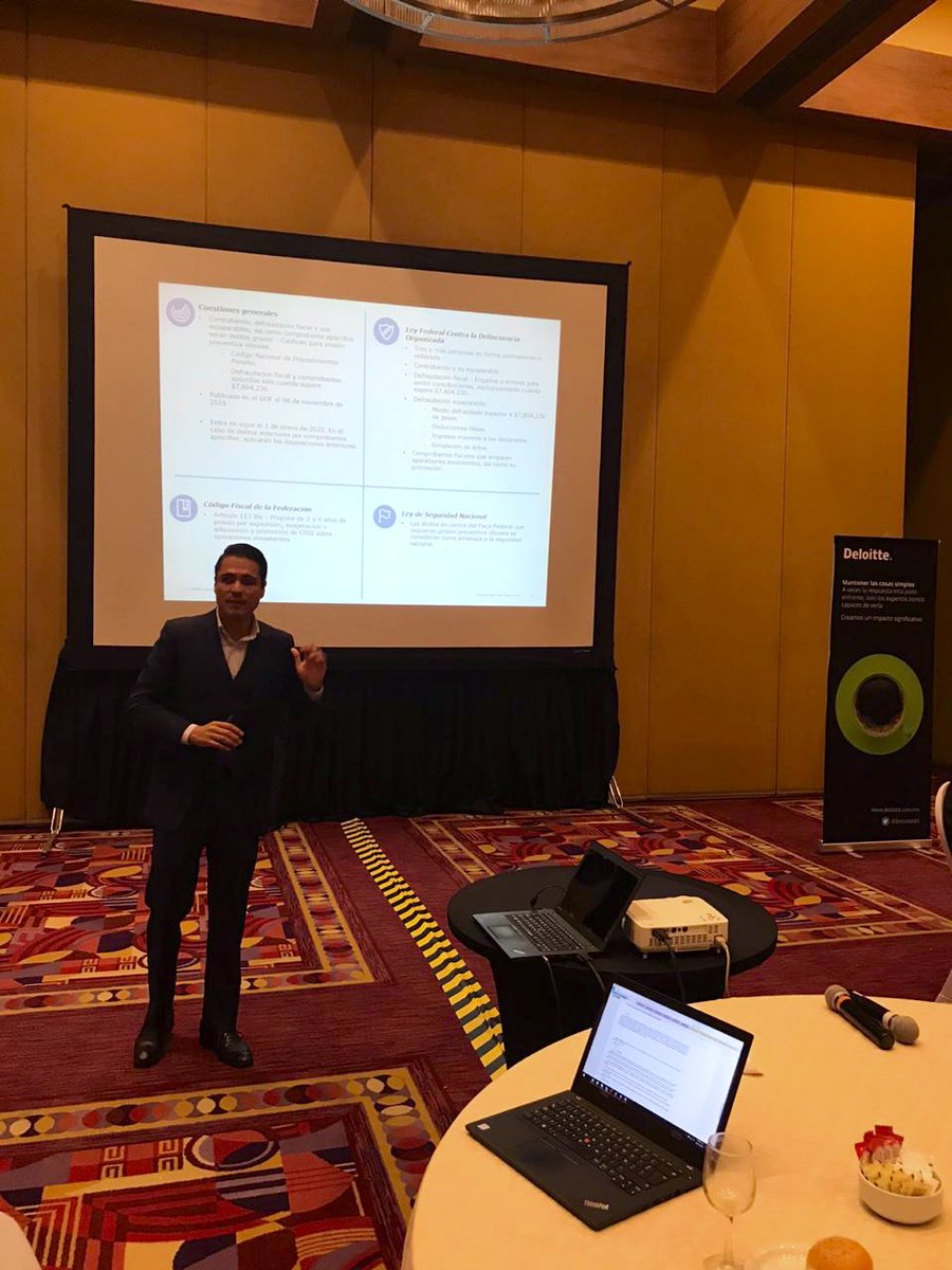 DeloitteMX's tweet photo. En nuestra última sesión de #PROCAF en Aguascalientes compartimos con nuestros invitados los puntos finos de la reforma fiscal 2020 en la cual, con el apoyo de nuestros abogados de Tax Controversy se profundizó en el análisis de las disposiciones aplicables a la razón de negocios https://t.co/j7AtDpreZn