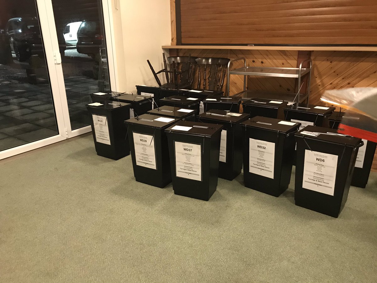 angelakalwaites's tweet image. The 40 #WestDevon ballot boxes have finally arrived in #langtree count all 75 #Torridge ones have already been dealt with #GeneralElection2019