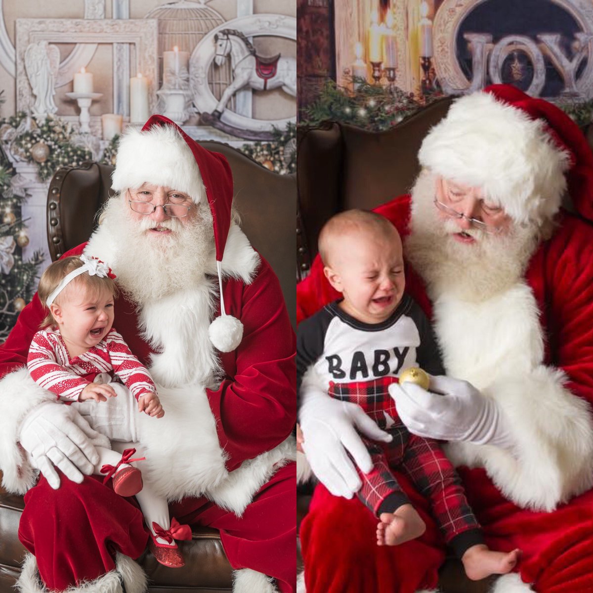 Amwysoc's tweet photo. My 2 side my side #scaredofsanta #icant https://t.co/OcrmSFPbP8