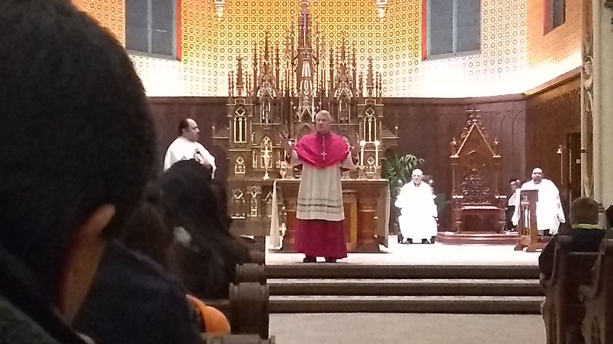 Bishop Nickless addresses parishioners at conclusion of Mass marking feast day of Our Lady of Guadalupe. #NWIowaCatholic