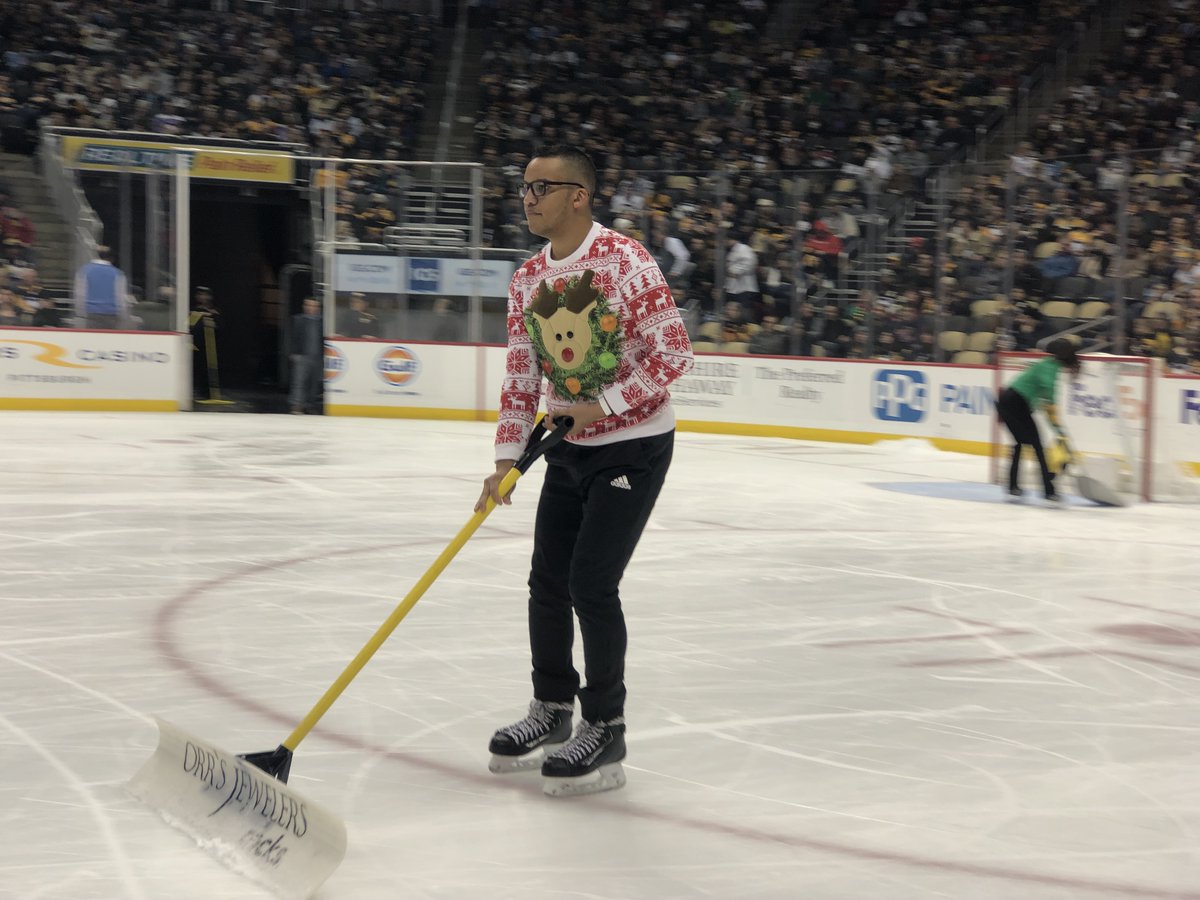 BlueJacketsNHL's tweet photo. Credit where it's due, Pittsburgh really went all out for ugly sweater night. https://t.co/mFB2taMpGd