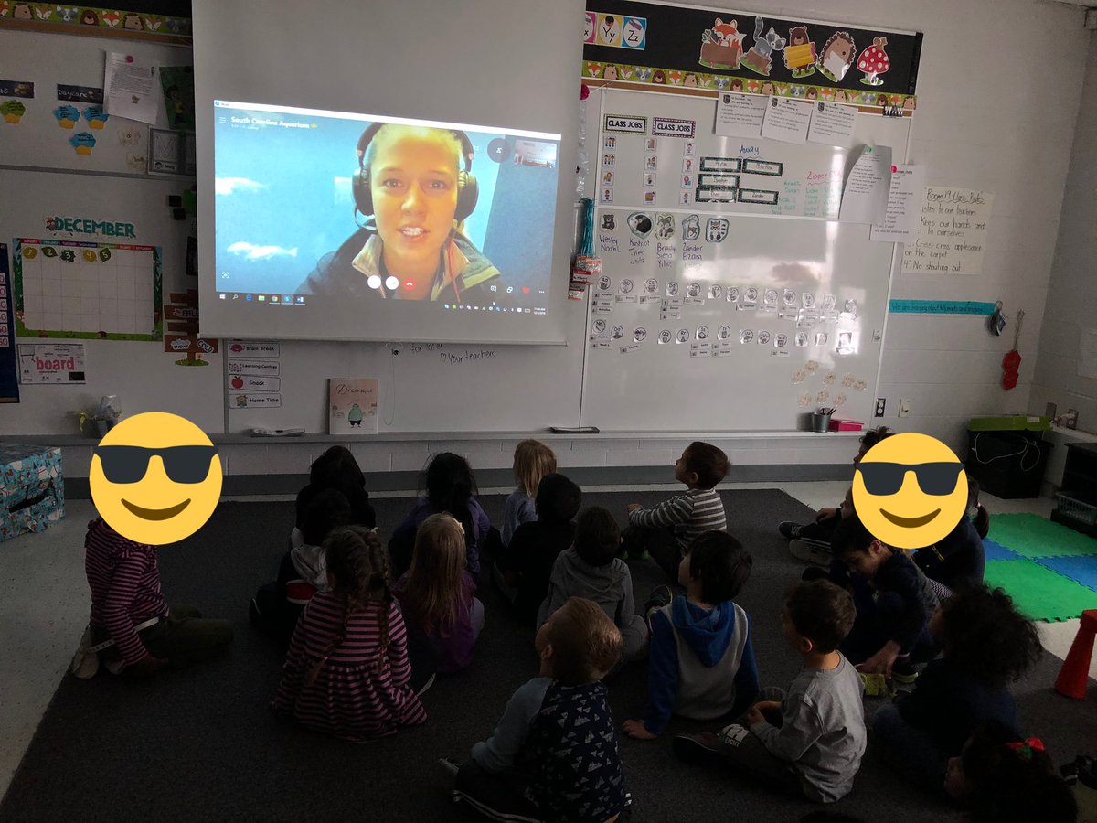 mslupoteaches's tweet photo. Last week we went on a virtual field trip to the @SCaquarium courtesy of @SkypeClassroom! Our kiddos loved seeing different types of fish and asking questions! Thanks to the awesome @ChantalMcKenzi1 for organizing! #gandydigital @GandyHappenings https://t.co/tZM35xdZh6