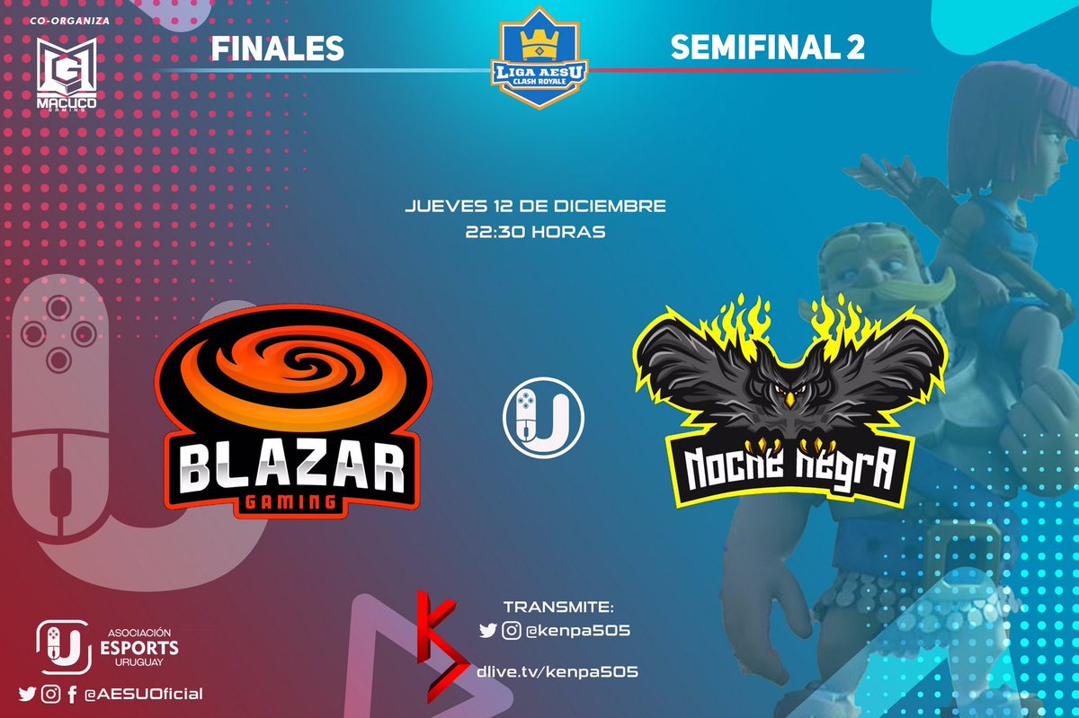 En Directo 🔴 

📺dlive.tv/Kenpa505 🔥

Semifinal Clash Royale  #AESULigaCR

<a href="/BlazarGaming_/">Blazar Gaming</a> 🆚 <a href="/NocheNegra_GG/">Noche Negra</a>