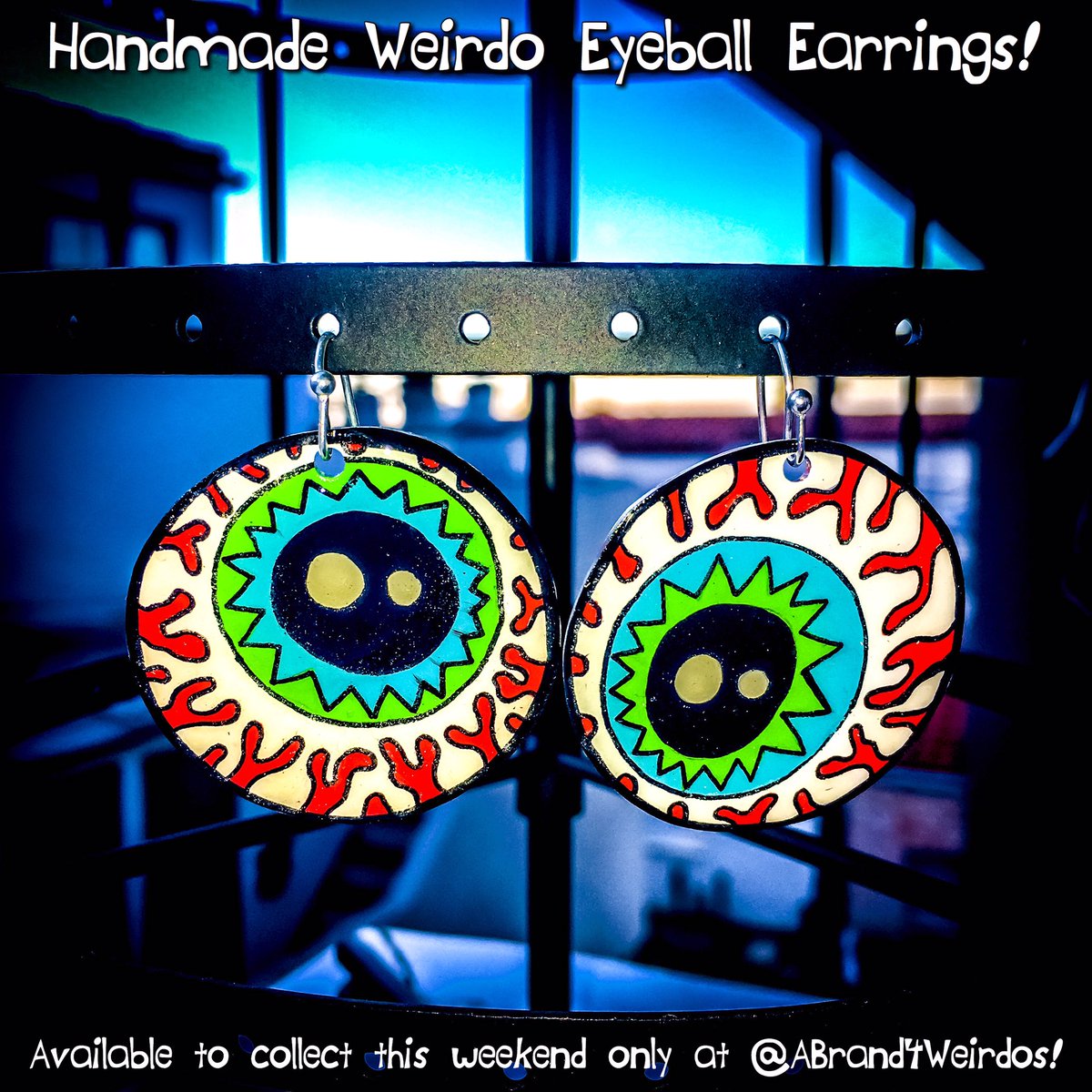 ABrand4Weirdos's tweet photo. Brand new #handmade / #handpainted original weirdo #eyeball #earrings, exclusively available only at our #SanPedro based gallery inside @craftedportla !
We will be open Friday - Sunday from 12-8pm!
#handmadejewelry #handmadela #handmadeearrings #craftedportla #uniquegifts https://t.co/G4s7iPjK1T