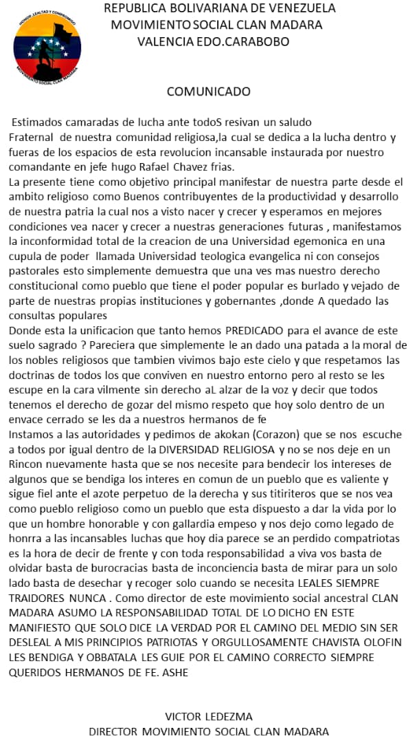 Ronald Mendible. ✝☪🕉☸✡🔯🕎🏳️ (@ronaldmendible) on Twitter photo .<a href="/JoseGVielmaMora/">Vielma Mora</a> <a href="/NicolasMaduro/">Nicolás Maduro</a> .<a href="/dcabellor/">Diosdado Cabello R</a> .<a href="/taniapsuv/">Tania Valentina Díaz</a> .@psuvaristobulo .<a href="/CancilleriaVE/">Cancillería Venezuela 🇻🇪</a> .<a href="/PSUVoficial/">PSUV Oficial</a> .<a href="/cultura_anc/">Comisión Permanente de Identidad Cultural ANC</a> .<a href="/IDENTIDADESPIR1/">IDENTIDAD ESPIRITUAL (Oficial)</a> .<a href="/ORIATEVENEZUELA/">CNI Consejo Nacional Intereligioso 🇻🇪🕎✝️☪️☯️🕉</a> .<a href="/religiones_an/">ReligionesAncestrales (Oficial)🎎🌱🌳</a> .<a href="/MervinMaldonado/">Mervin Maldonado</a> .<a href="/JoseGVielmaMora/">Vielma Mora</a> <a href="/NicolasMaduro/">Nicolás Maduro</a> .<a href="/dcabellor/">Diosdado Cabello R</a> .<a href="/taniapsuv/">Tania Valentina Díaz</a> .@psuvaristobulo .<a href="/CancilleriaVE/">Cancillería Venezuela 🇻🇪</a> .<a href="/PSUVoficial/">PSUV Oficial</a> .<a href="/cultura_anc/">Comisión Permanente de Identidad Cultural ANC</a> .<a href="/IDENTIDADESPIR1/">IDENTIDAD ESPIRITUAL (Oficial)</a> .<a href="/ORIATEVENEZUELA/">CNI Consejo Nacional Intereligioso 🇻🇪🕎✝️☪️☯️🕉</a> .<a href="/religiones_an/">ReligionesAncestrales (Oficial)🎎🌱🌳</a> .<a href="/MervinMaldonado/">Mervin Maldonado</a>