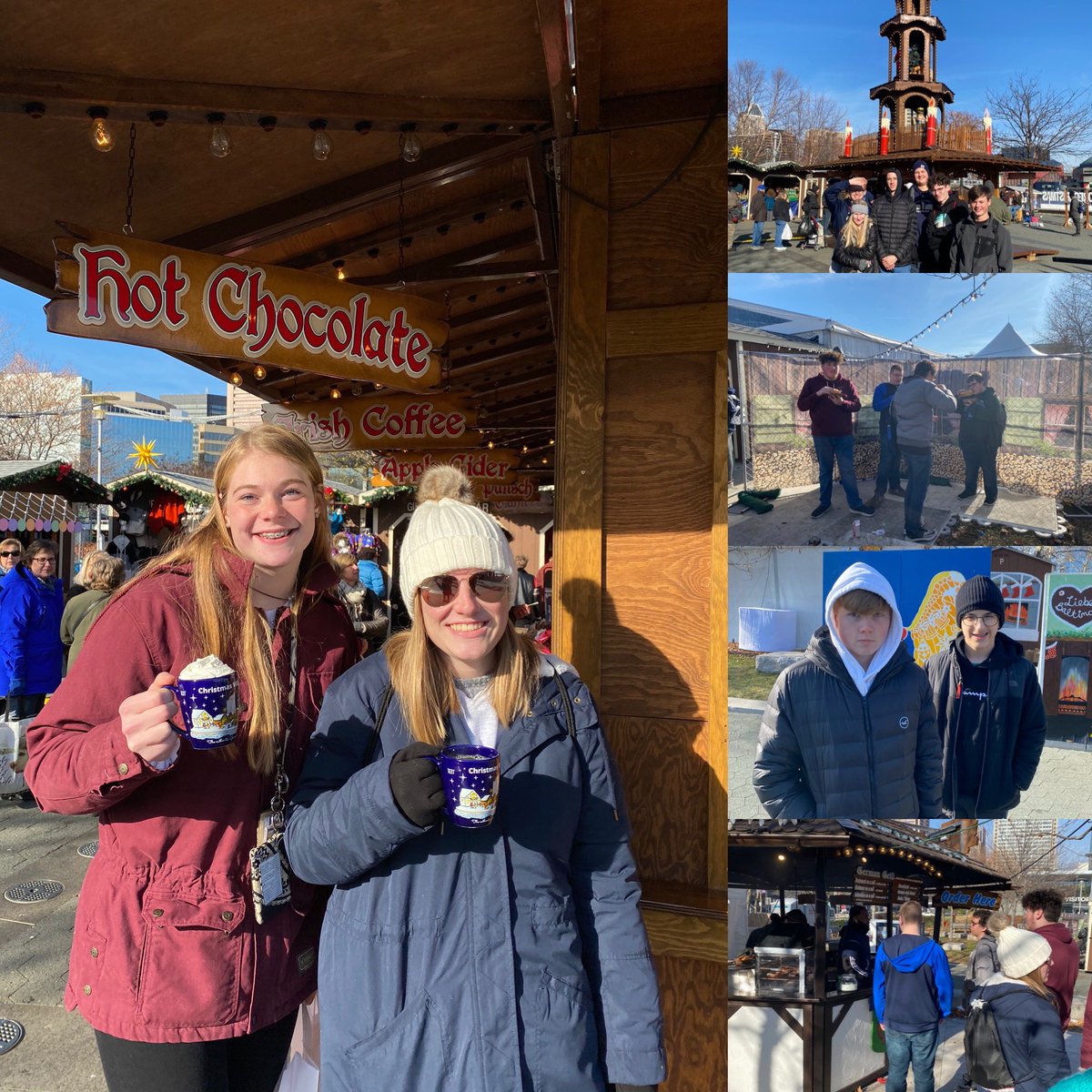 Beautiful weather for our PM German  field trip to the Christmas Village in Baltimore.
