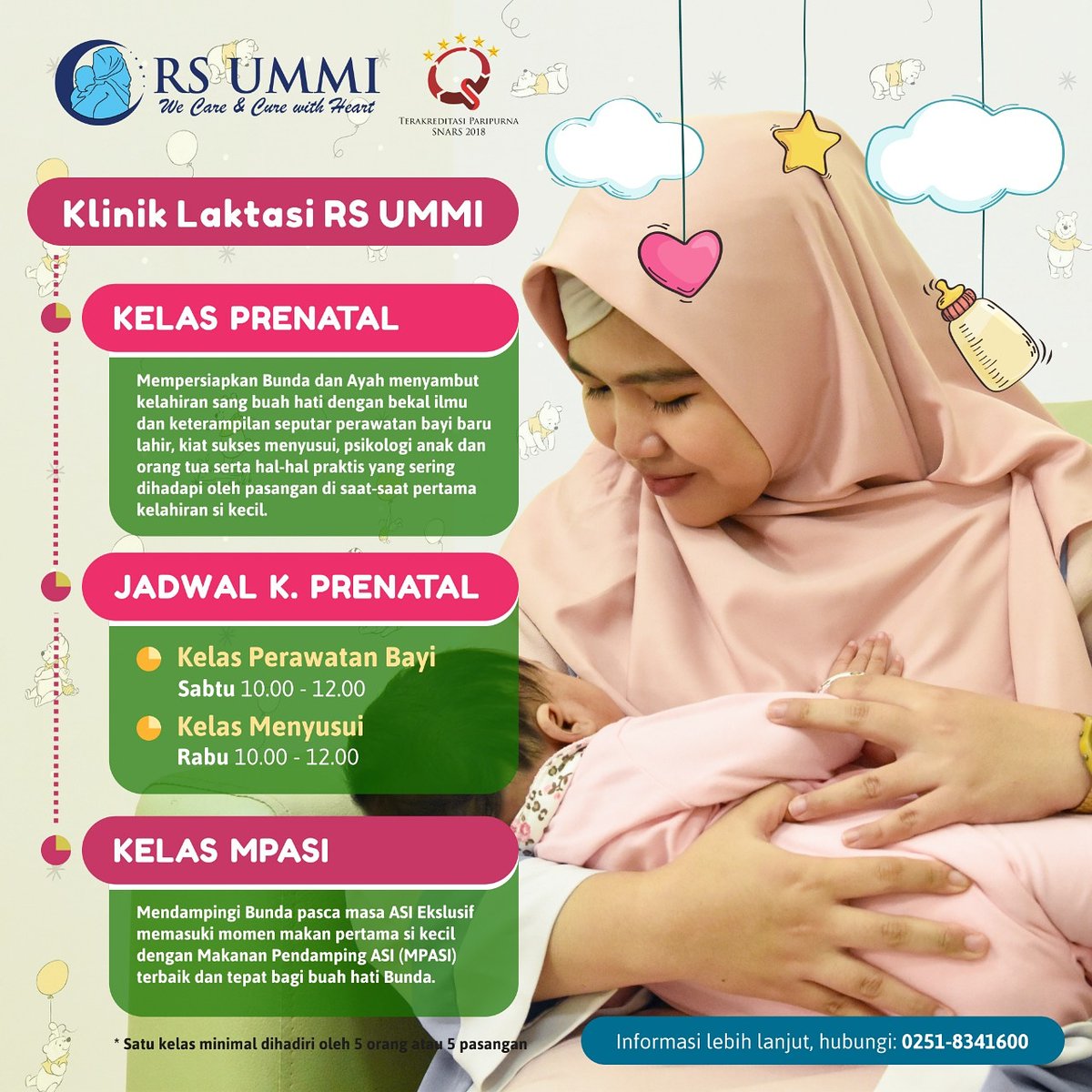 rs_ummi's tweet photo. Klinik Laktasi kini hadir RS UMMI
bersama Ns. Mayrita Syam, S.Kep, CBMT (Konselor LaktasI) dengan jadwal konsultasi:
Senin, Selasa, Kamis &amp; Jumat: 10.00 - 12.00 dan 13.00 - 16.00
Rabu: 08.00 - 10.00 dan 13.00 - 16.00
Sabtu: 08.00 - 10.00
#kliniklaktasi #laktasi #konselorlaktasi https://t.co/stspuirTOm
