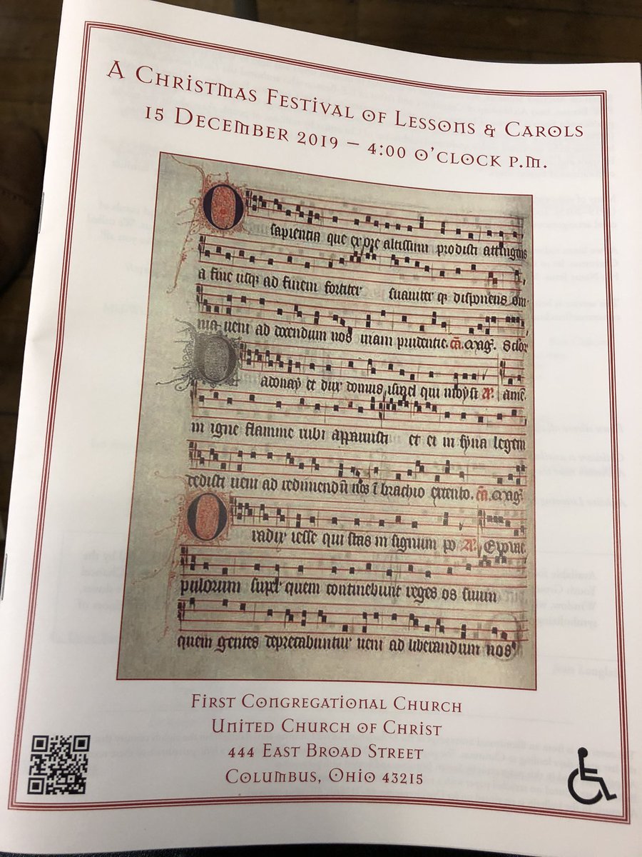 Lessons and Carols at First Congregational Church, Columbus, OH is this Sunday 12/15 at 4p.  Invited readers include Shalya Favor, David Kaufman and Tracy Najera.  It is a beautiful service - hope you will come and be a part of it. first-church.org