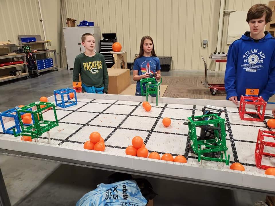 Here is our brand new VEX IQ team.  We are getting ready to compete in Black River Falls this Saturday.  Our team is sponsored and mentored by our First Robotics team #7021.  Currently we are registered for three events in our area.