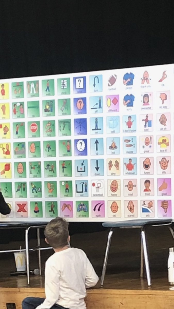 Debswensonclass's tweet photo. Presenting our playground communication board to ALL the Franklin students!  This board will be mounted on our playground!  Doesn’t get any more Inclusive than this!!  @PrincipalClarke @NASupt #RAISE #Franklindragons #rise201920 https://t.co/jRoznh4Sxk