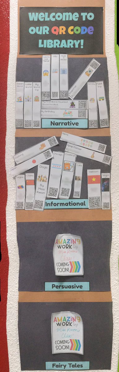 A QR code library to showcase our writing publishings for easy viewing!