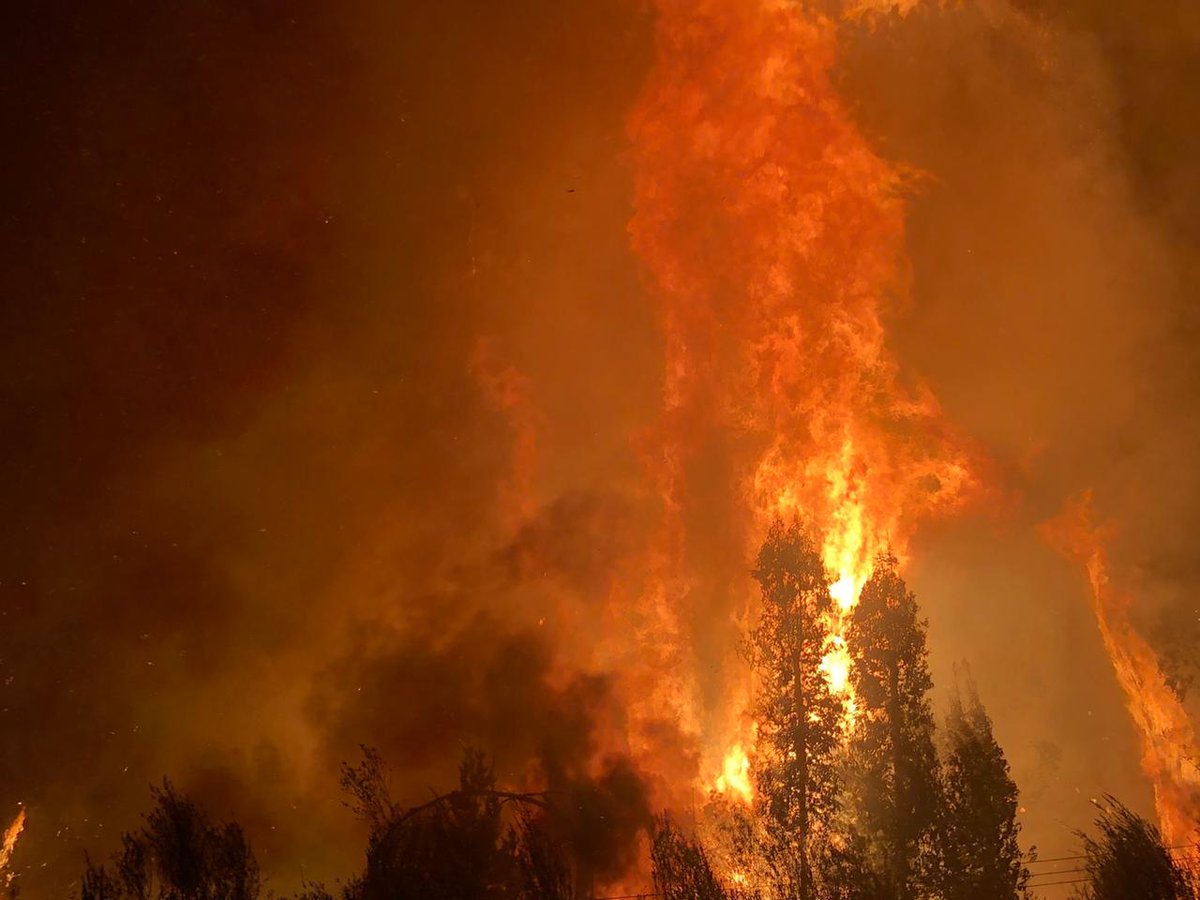 CBV1851's tweet photo. ACTUALIZACIÓN | 🚨 Continúa el arduo trabajo de nuestra institución en Incendio Forestal. Al momento se registran 2 bomberos lesionados producto del combate del siniestro, quiénes han sido derivados a un centro asistencial. Las labores se extenderán durante la madrugada. https://t.co/2oi9Z9KNlR