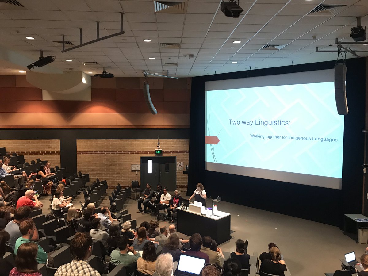 ALS2019Conf's tweet photo. @IlanaMushin introducing the exciting last plenary of this year’s ALS: ‘Two way linguistics: working together for Indigenous Languages’! https://t.co/kPkTyc3z3W