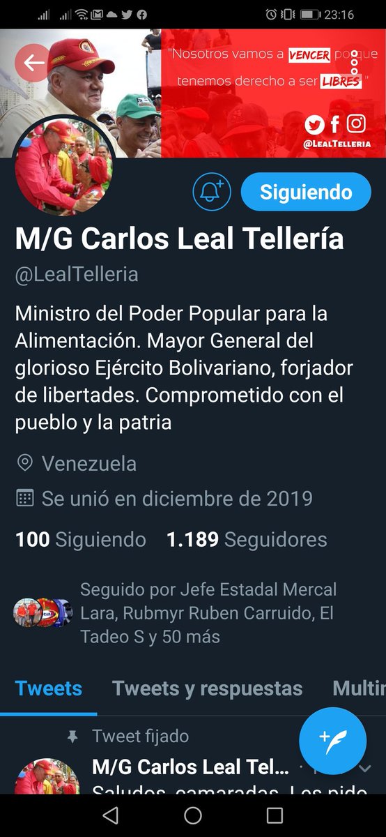 MendezHilman's tweet image. Vamos todos a seguir la cuenta del Ministro de Alimentación @LealTelleria y darle retwittear a todos los twitter que coloque como gestión de Gobierno que realizamos a través de @Mercal_Merida @MercalOficial