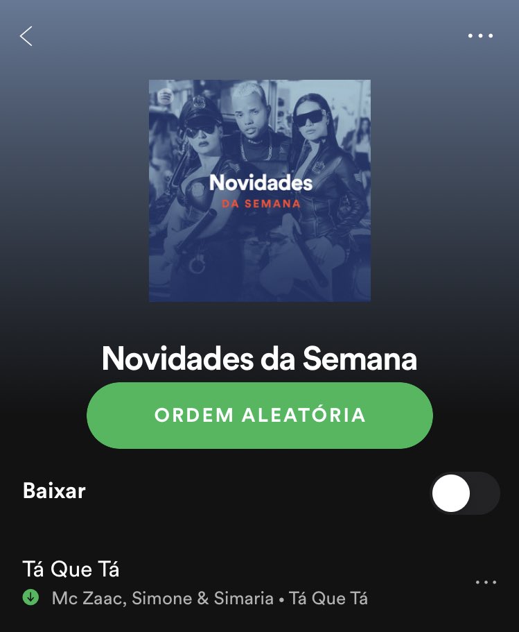 sesinfos's tweet photo. Simone, Simaria e Mc Zaac estão na capa de destaque da playlist “novidades da semana” e a música “Tá Que Tá” está em primeira posição na playlist. https://t.co/61t7I32IZn