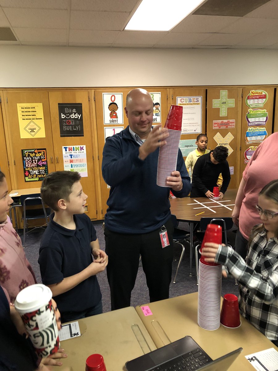 We even got Mr. K and Mrs. Smith to try a few challenges. <a href="/PleasantRunElem/">Pleasant Run Elem.</a> #warrenwill