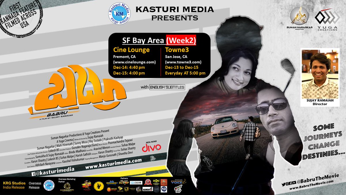 BabruTheMovie's tweet photo. Announcing Week 2 Overseas release in USA (SF BayArea, Portland, Seattle &amp; Iowa) @sujayramaiah @bslokesh 

@Sandalwoodgeleyara @kittaak @Namdu_K @IruveIn

#Babru #YugaCreations #SumanNagarkarProductions #KasturiMedia #KRGStudios #PRKAudio #KFI #Kanndamovies #Kannada #Sandalwood https://t.co/YMmnC8TEto