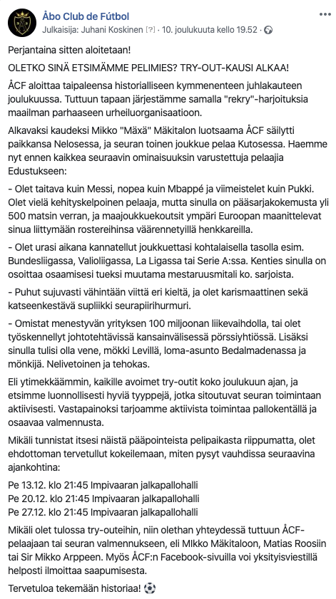 Tervetuloa kokeilemaan riittääkö! Tuskin riittää, mutta kokeilemaan saa kuitenkin tulla. #Nelonen #Kutonen #Valioliiga #LaLigaFi #SerieAFi #UCLfi #UELfi #Veikkausliiga #TURKU