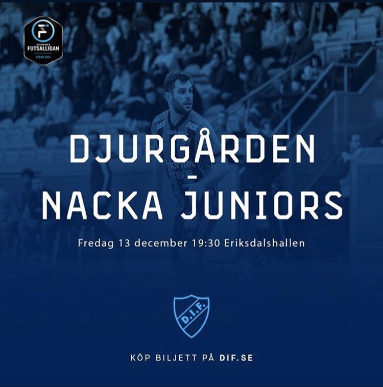 Glad Lucia på er! Varmt välkomna till kvällens match kl. 19:30 i Eriksdalshallen med <a href="/DIFfutsal/">Djurgården Futsal</a> som tar emot <a href="/NackaJuniorsFF/">Nacka Juniors Futsal</a> i SFL. Utöver fin fotbollsunderhållning väntar luciatåg, Playstation-hörna och en massa annat skoj. Ungdomar och pensionärer går in gratis! 🎄⚽️