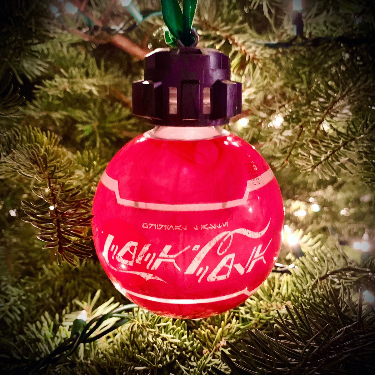RayGuzicki's tweet photo. -Always creating. My improvised #christmas #ornament from one of our spent #thermaldetonator #coke bottles from #disneyland #galaxysedge #merrychristmas #starwars #babyyoda #mandalorian https://t.co/kXOvVFHnD9