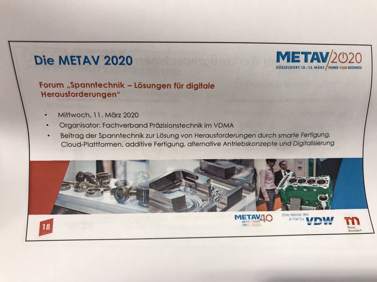 METAVonline's tweet photo. Einige Highlights zur #METAV2020: #umati zeigt einen Showcase und lockt mit einem Gemeinschaftsstand, ein Netzwerktag BeNeLux bringt Kunden aus den stärksten ausländischen Besuchernationen mit Ausstllern zusammen, #CyberSecurity und Spanntechnik werden stark vertreten sein. https://t.co/AarSfETMNQ