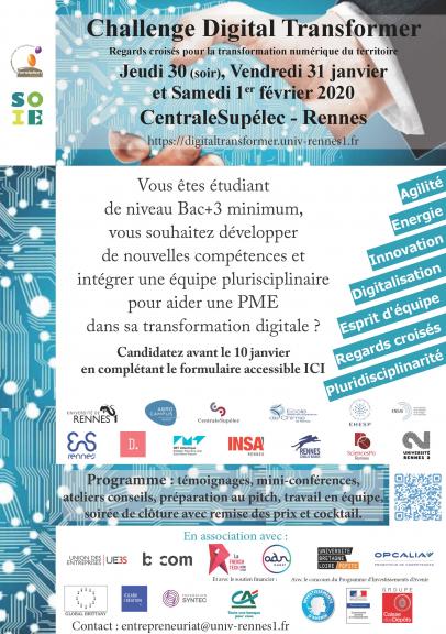 💡⏳Étudiants rennais, envie de vivre une expérience unique ? D'accompagner une entreprise dans sa transformation digitale et de travailler avec des étudiants d'autres établissements ? 
Pendant 2 jours 1/2, participez au Challenge <a href="/DTRennes/">Digital Transformer</a>
Inscription ▶️ digitaltransformer.univ-rennes1.fr/le-challenge-d…