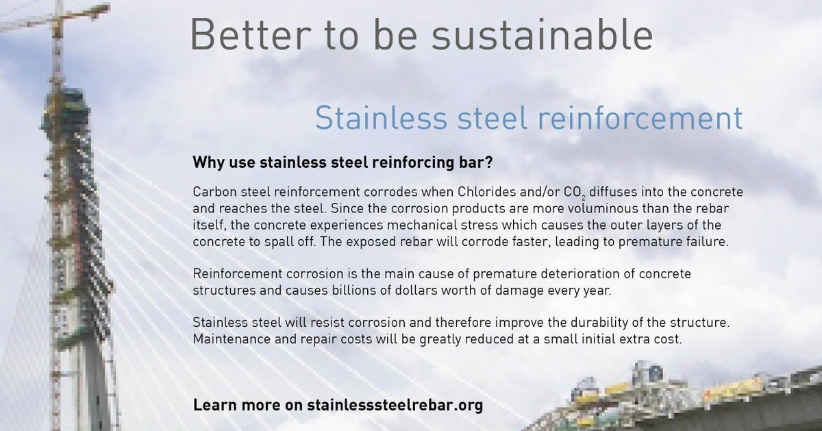 worldstainless1's tweet photo. Stainless steel will resist corrosion and therefore improve the durability of a structure. Maintenance and repair costs will be greatly reduced at a small initial extra cost.
https://t.co/jhFG2fjVcF https://t.co/FgwbXZDQKB