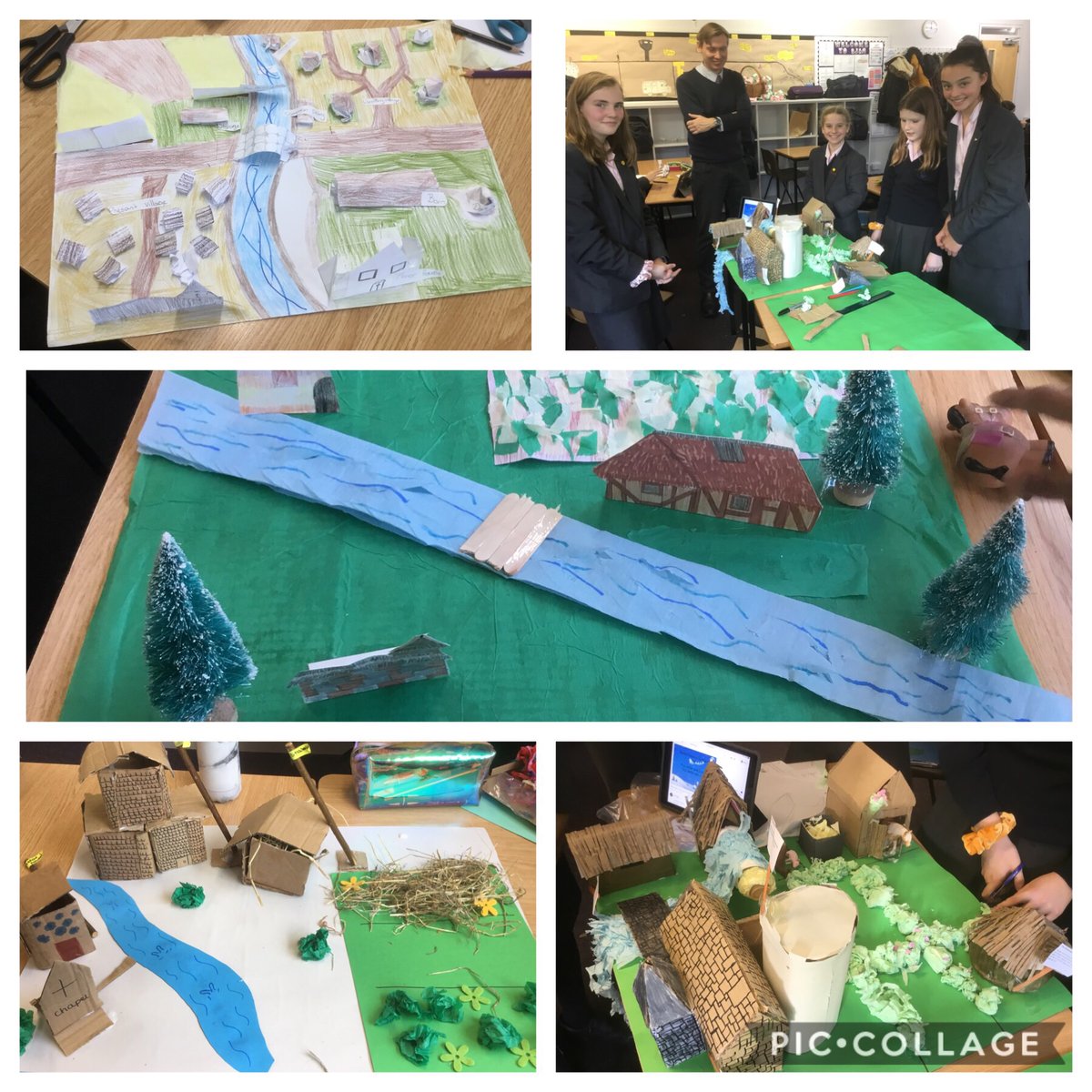 Year 7 creating their medieval villages