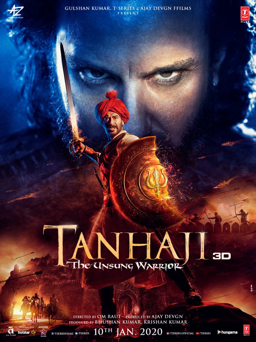 realNipeshPatel's tweet photo. Second trailer of #Tanhaji: #TheUnsungWarrior release on #16Dec2019...
Release on #10Jan2020
#TanhajiTheUnsungWarrior #TanhajiTrailer2on16thDecember @ajaydevgn @itsKajolD @SharadK7 @omraut @itsBhushanKumar @ADFFilms @TSeries @TanhajiFilm #AjayDevgn #SaifAliKhan https://t.co/t8Fb4XLIP4