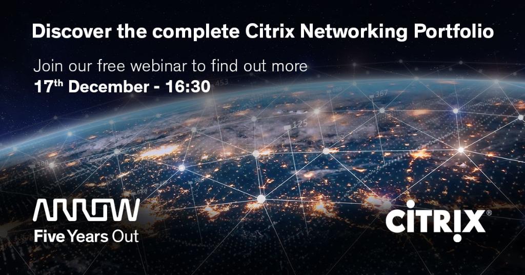 ArrowECS_Citrix's tweet photo. Want to find out about the complete @citrix Networking Solution? Join our online workshop on 17th December and discover the complete portfolio, exclusively designed as a high-level executive overview summary. Register today: https://t.co/6g8gdQP2Ur #CitrixNetworking #Citrix https://t.co/TkguVOrM1R