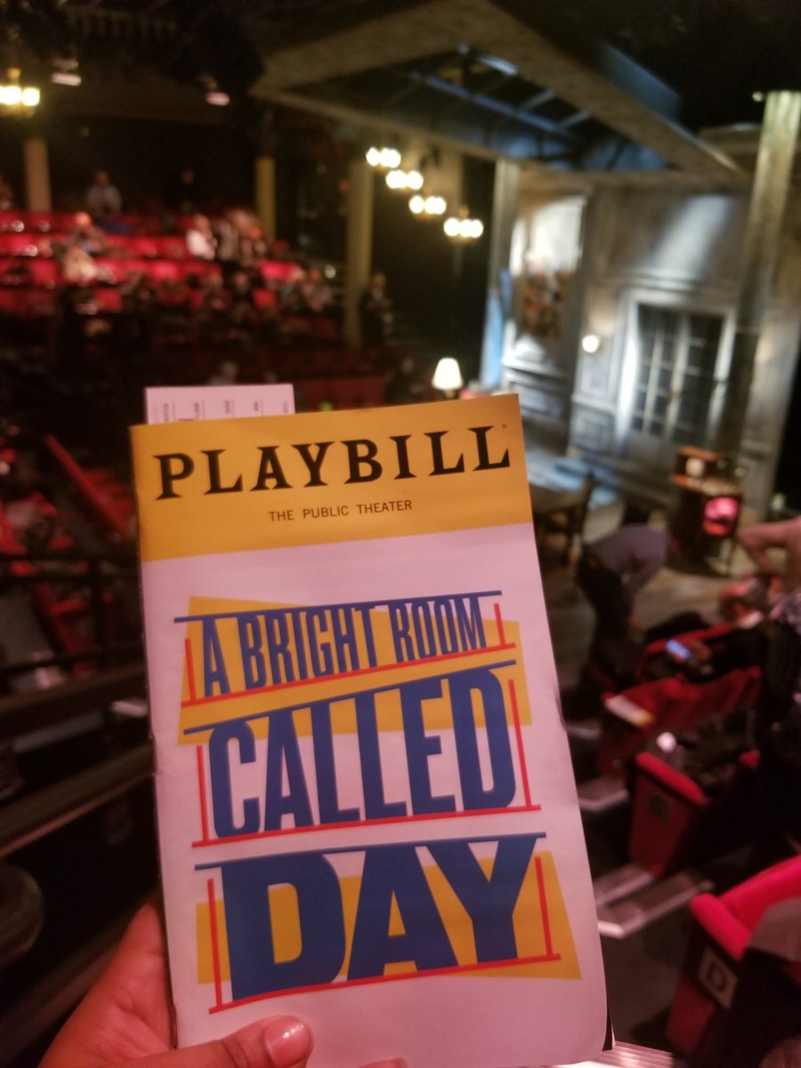 Angieintheciti's tweet photo. This show had me shook @PublicTheaterNY the more you think on it the more it challenges the idea of humanity and power #ABRCD #aBrightRoomCalledDay #ABrideGroomCalledDeath https://t.co/XyR7K9nPhR