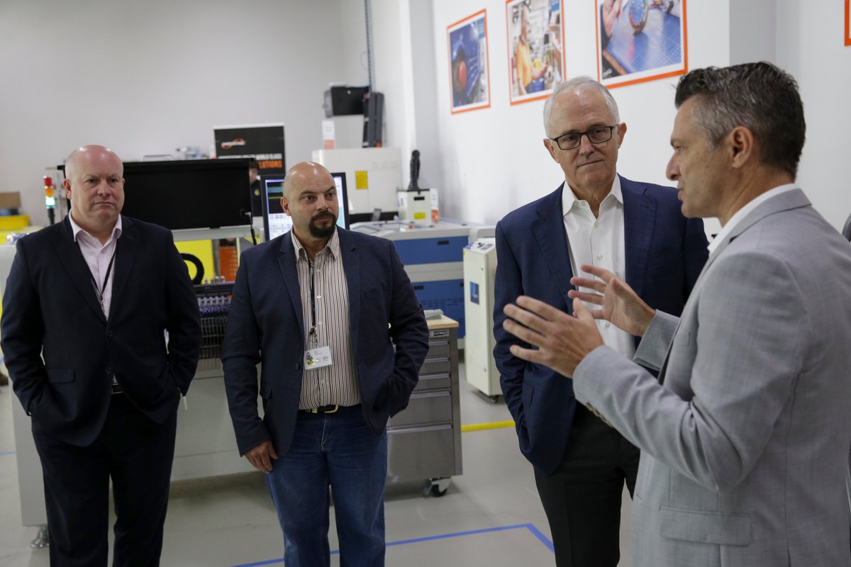 Former Prime Minister <a href="/TurnbullMalcolm/">Malcolm Turnbull</a> has helped open 'The Melt' prototyping lab at #WarnersBay.  Details in <a href="/nbnnews/">NBN News</a> tonight at 6