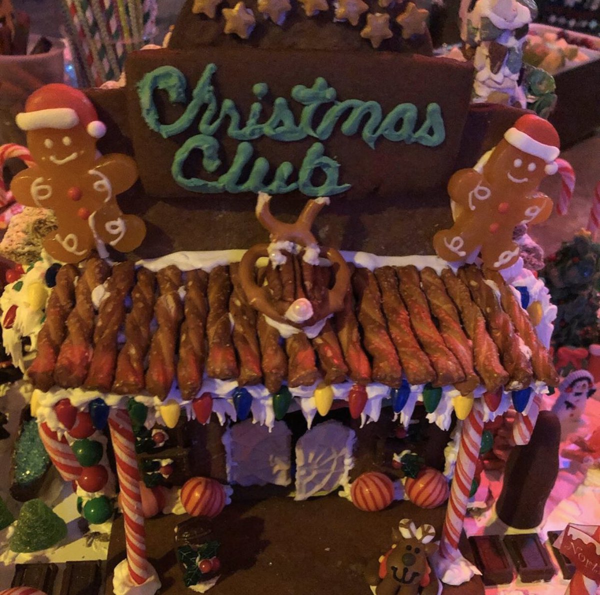 ChristmasClubCC's tweet photo. It’s #NationalGingerbreadHouseDay !! Have you been by to see to our Gingerbread Bar and custom Christmas Club Gingerbread House?!? Christmas Club runs until January 5th so stop by for a peek! https://t.co/QMqJgywJi5