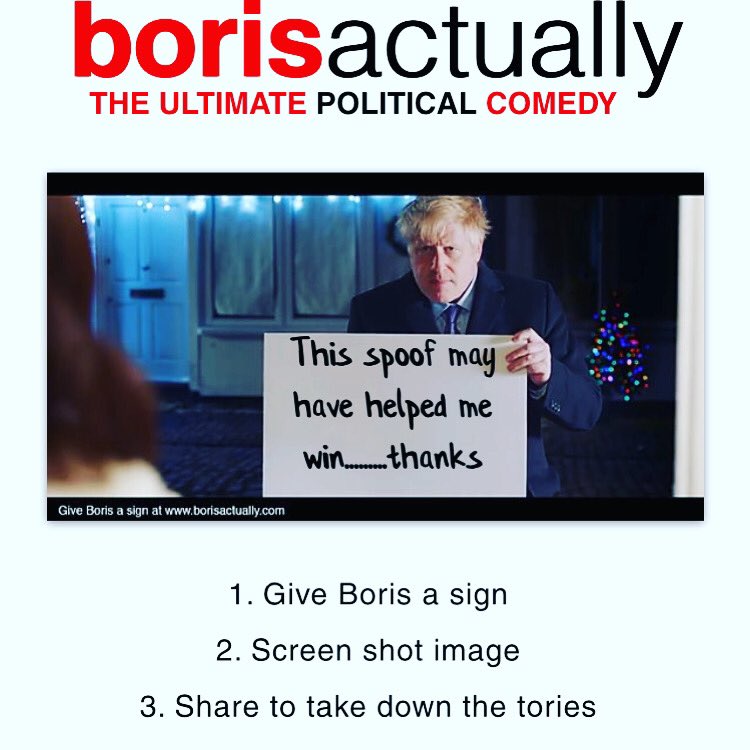 propagateagency's tweet photo. Unlucky for some. The spoof probably helped more than hindered #BorisActually https://t.co/uQJ9Eqyq2P