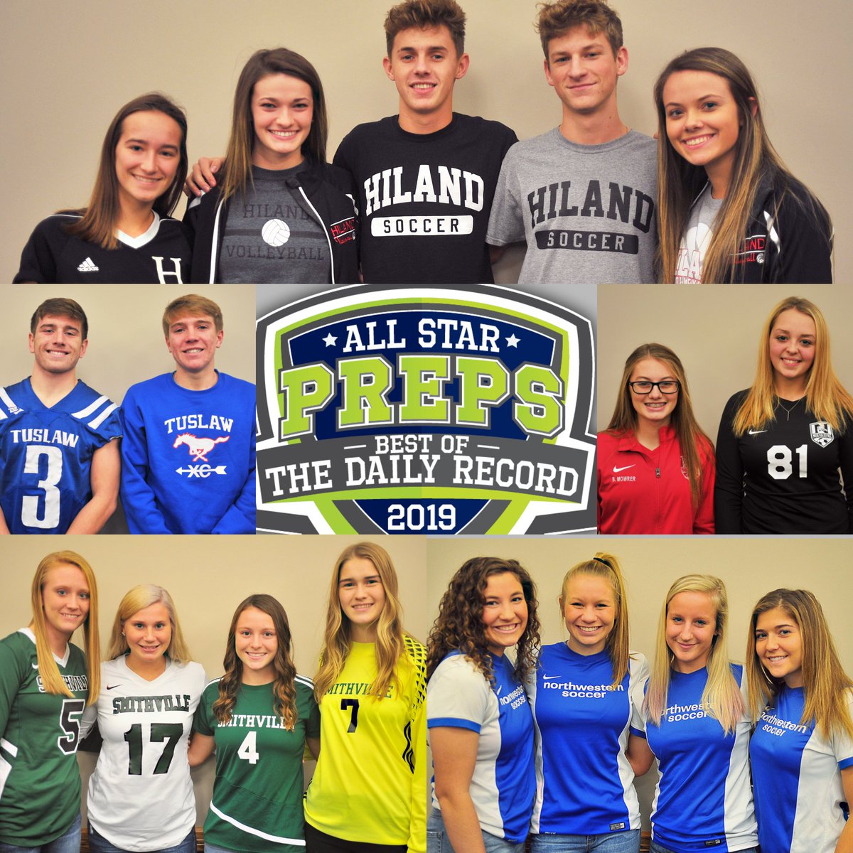 A huge thank you to the many area standout athletes who stopped by for our Media Day here at the office for pictures and some paperwork. These pictures will be used for our All-Daily Record and for our Best of Preps Gala. Here is a just sample of some nice group pictures! #TDR