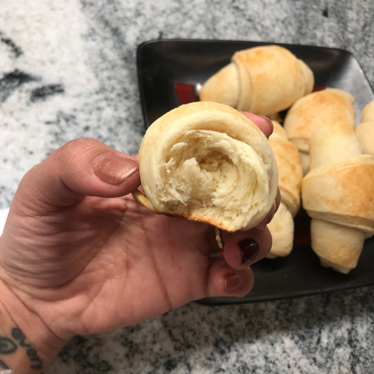 Bread # 27: Crescent Rolls. These were decent! I thought they might be a suitable shorter-rising replacement for my annual Hedgie's rolls but I don't think they're up to that. But a nice roll, very buttery, easy, and fast. Could be a regular-rotation dinner roll.