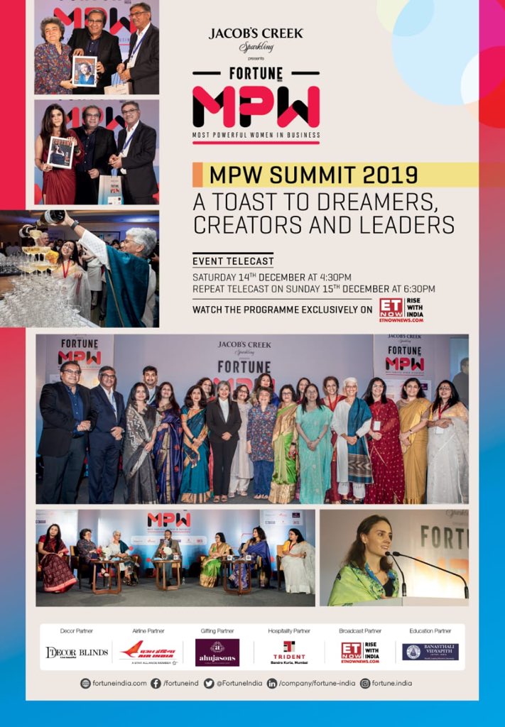 FortuneIndia's tweet photo. #SaveTheDate #FortuneIndia #MPW2019 #EventTelecast @ETNOWlive https://t.co/In84AovX17