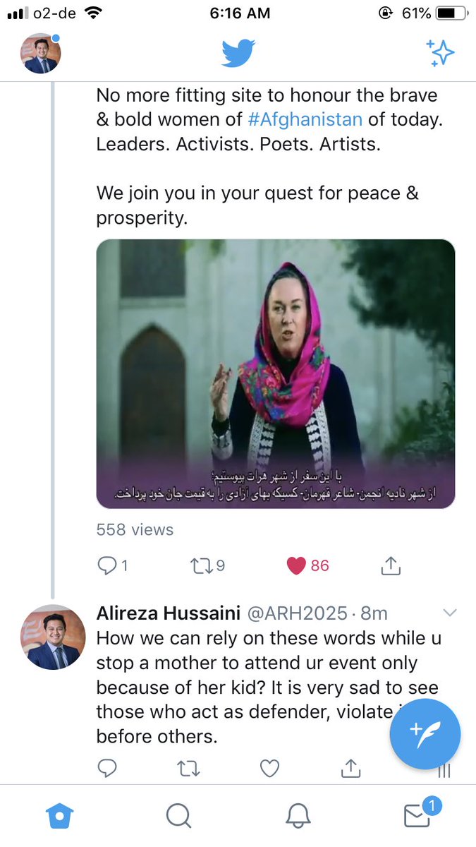 ARH2025's tweet photo. It is my basic right to criticize or express my comment. I didn’t use any kind of hate speech and I only criticize what they did with a mother. She blocked me because of my comment. Is this freedom of speech?@UN @UNWatch @UNWomenWatch @UNwomen @EUinAfghanistan @unwomenafghan https://t.co/77bxKUUhjq