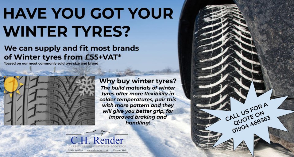 ☃️🌨 It's that time again - snow is on the way! 🌨☃️

Call us today to book in for new winter tyres or for a quote!

📞 01904 468363

#snowtyres #wintertyres #tyres #forsale #readyforwinter