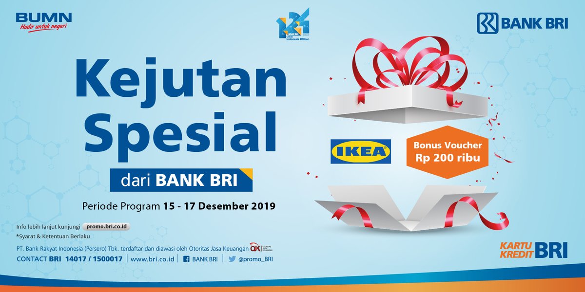 Bank Bri On Twitter Mau Dapetin Voucher Belanja Di Ikea Gunakan Kartu Kredit Bri Setiap Transaksi Belanja Di Ikea Dan Dapatkan Voucher Belanja Rp 200 Rb Promobri Bankbri Hut124bri Untukindonesiabrilian Https T Co Viloz1igol