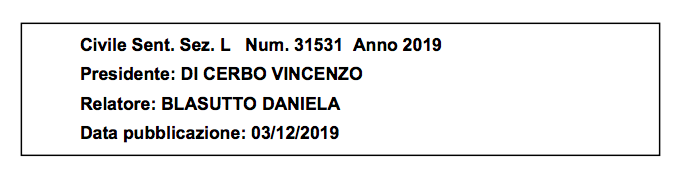 MicheTiraboschi's tweet photo. #DirLav2019 Corte di Cassazione, sentenza n. 31531/2019:
la detenzione, in ambito extralavorativo, di un significativo quantitativo di sostanze stupefacenti è idonea ad integrare la giusta causa di licenziamento https://t.co/CFNtlMZHLn https://t.co/ikPDKeVbo1