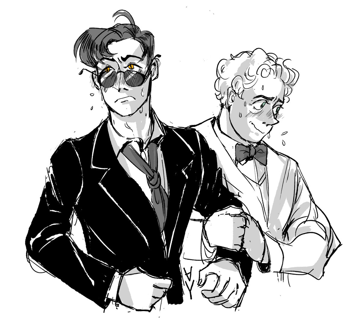 stinkyiel's tweet photo. drawing these two has.... rejuvenating benefits #ineffablehusbands https://t.co/R9e5LBe9xq