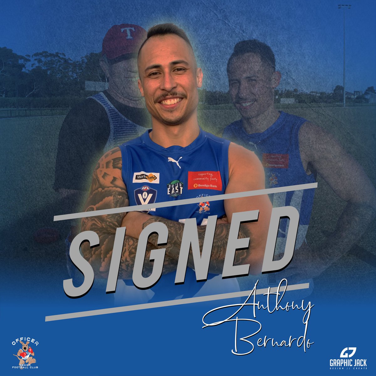 We are excited to announce our first new signing of the season. 

Anthony Bernardo is a hard nosed ball winning magnet who relishes the contest

AB joins us from South Belgrave where he was awarded ‘Team of the Year’ honours in 2018 after finishing second in the clubs B&amp;F. (1/2)