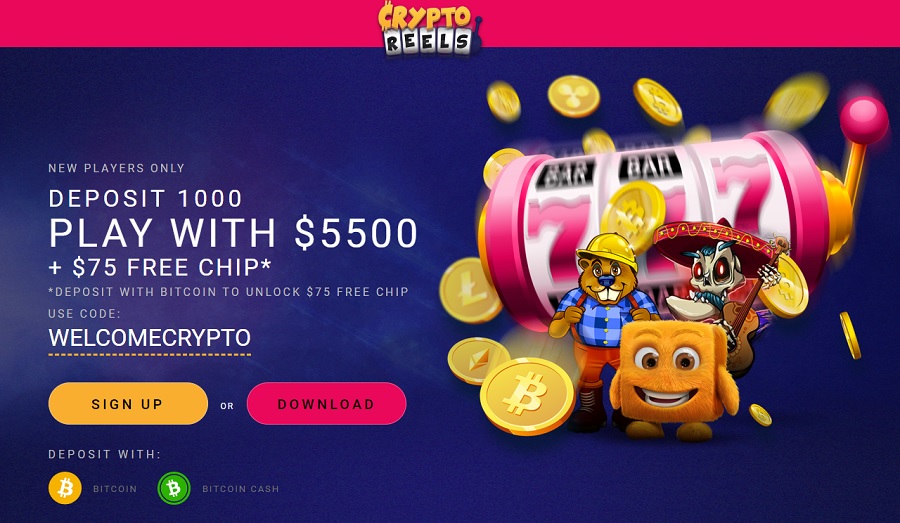 nabblecasino's tweet photo. New online casino - CRYPTO REELS is now accepting your bets! As it states - it's a Crypto casino. Casino accepts Bitcoin deposits now. https://t.co/Fe1q7rSsKB #Bitcoingambling #Bitcoincasino #Bitcoinslots #Crypto #bitcoin #cryptoroulette #cryptoblackjack https://t.co/jG6Op7waza