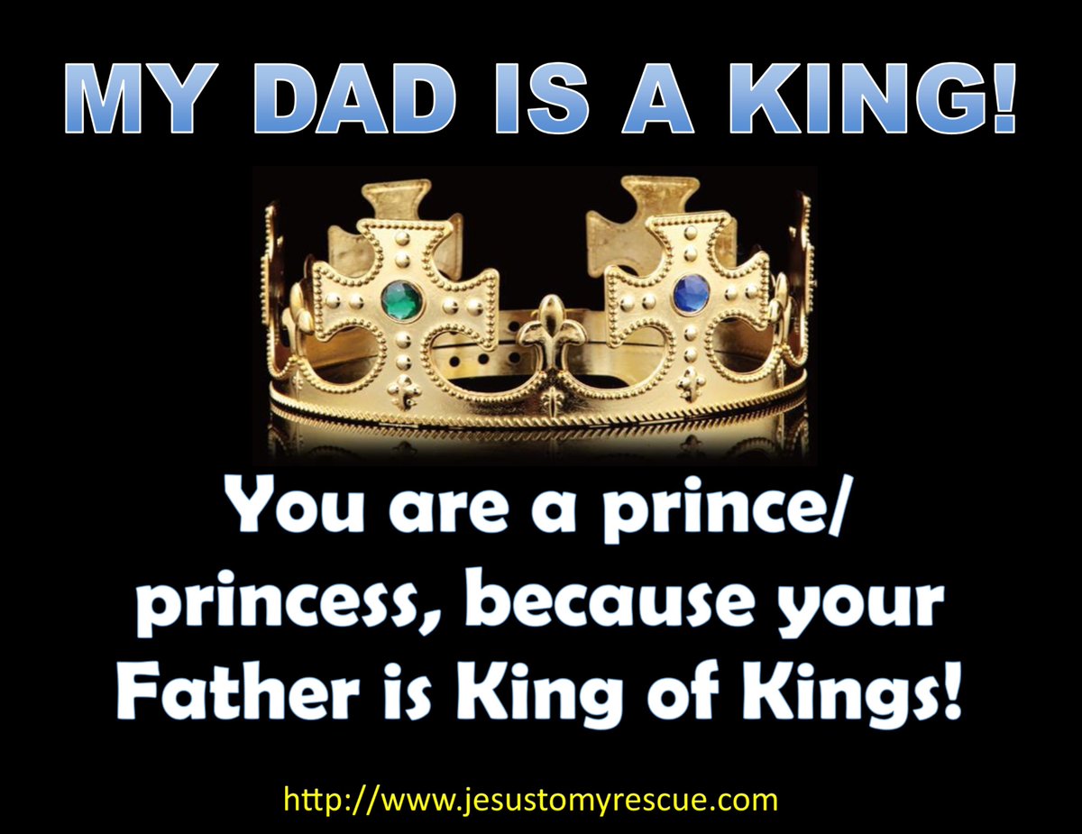 jesustomyrescue's tweet photo. Your dad is a King, that makes you a Prince/Princess! Claim  this victory over your life today.

#king #prnce #princess #victory #motivation #inspiration #jesustomyrescue #jtmr #jtmrministries https://t.co/mqrtv45FVn
