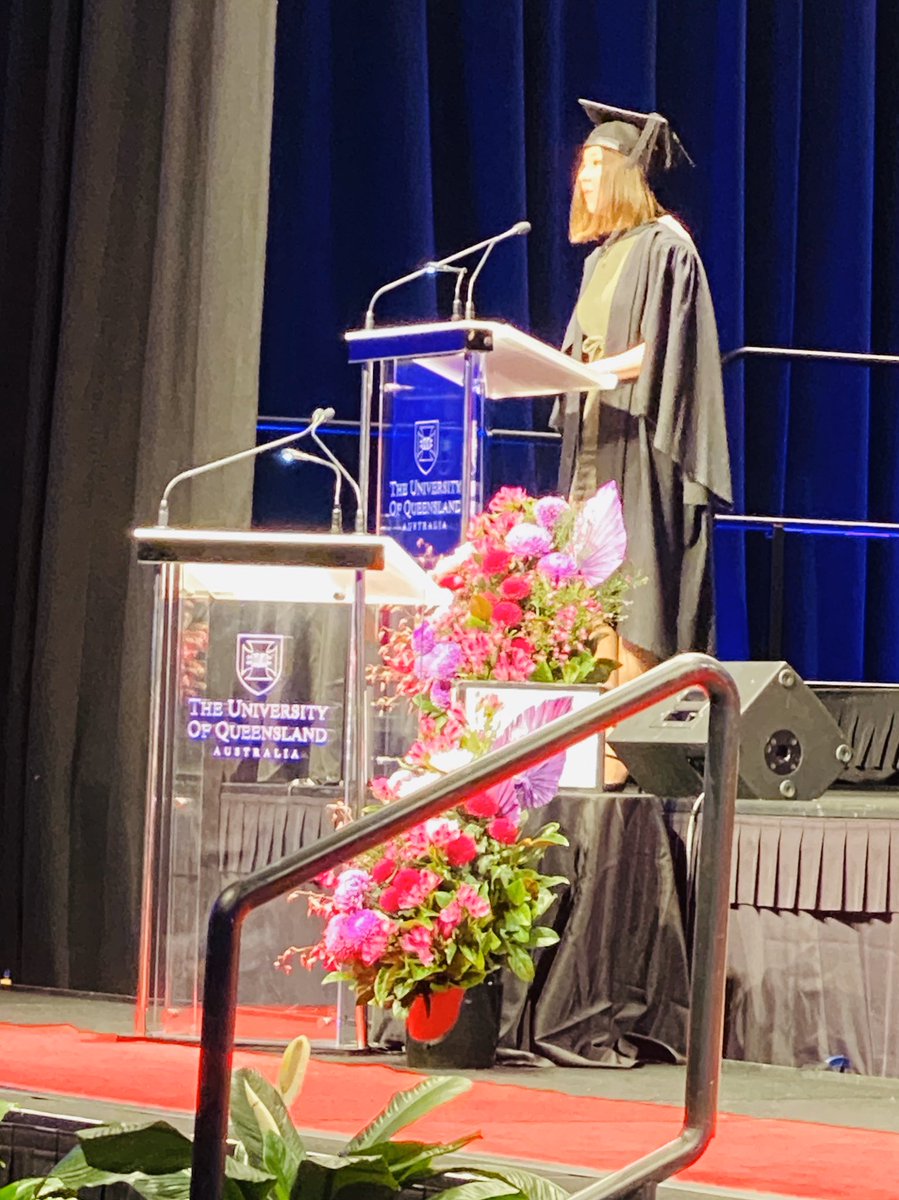 USwithAUS's tweet photo. I’ve said it before and I’ll say it many times more...I’M SOOOO PROUD OF @Janita_EM!!! Public Speaking...☑️! In front of ~400 @UQ_News #BELFaculty graduates and their friends &amp; family, Janita shared her #multicultural success story and she did a magnificent job! Cheers!🥂 https://t.co/yN2kz2Q7id