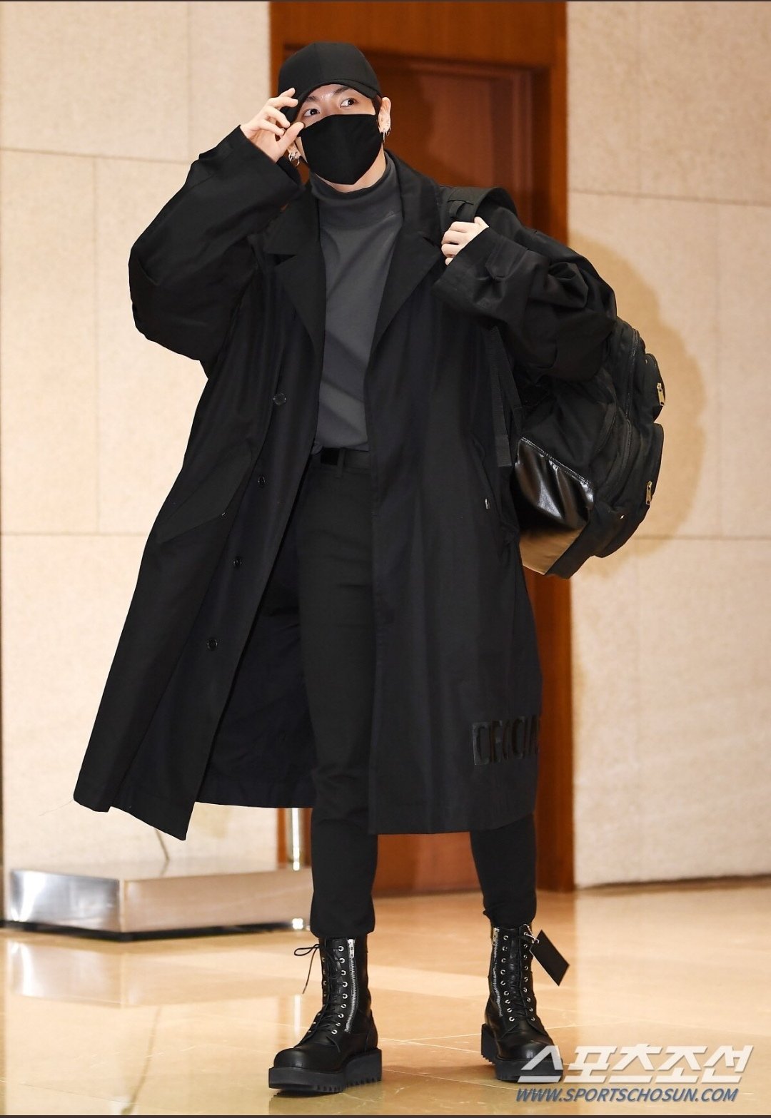 Golden Times on X: Jungkook wearing black long coat. He looks so