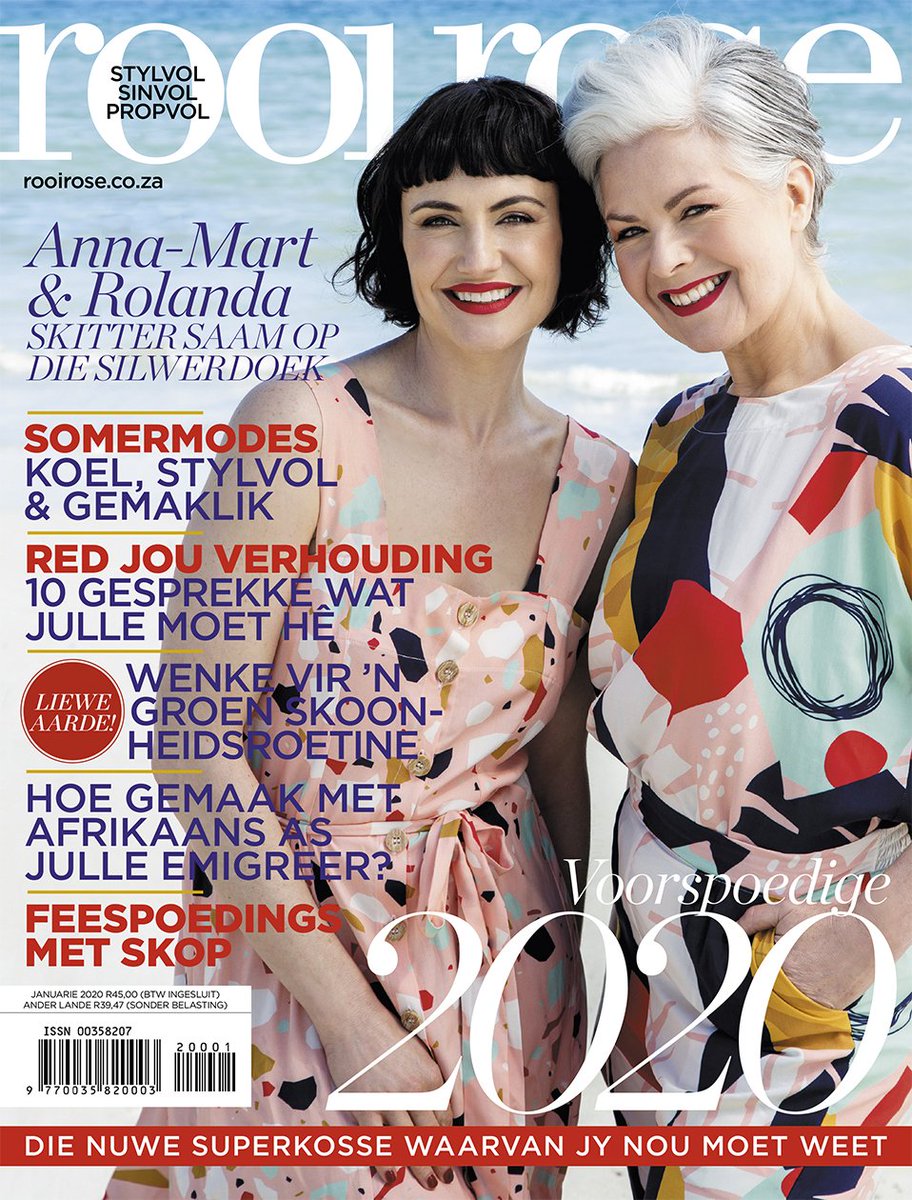 Eerskomende Maandag op die rakke: En só skop ons 2020 in styl af! Die mooie Rolanda Marais en die o-so-stylvolle Anna-Mart Van der Merwe is ons Januarie 2020 voorbladgesigte.

<a href="/rolandamarais/">Rolanda Marais</a>