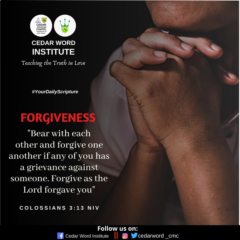 cedarword_cmc's tweet photo. And when you stand praying, if you hold anything against anyone, forgive them, so that your Father in heaven may forgive you your sins.” - Mark 11:25
#YourdailyScripture
#Lesson21
#TeachingTheTruthInLove https://t.co/9DofIfdmkm