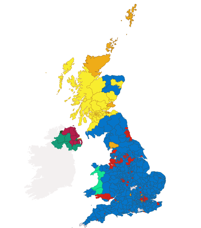 In case you were wondering, here's the #GeneralElection19 result in map form. #GE2019